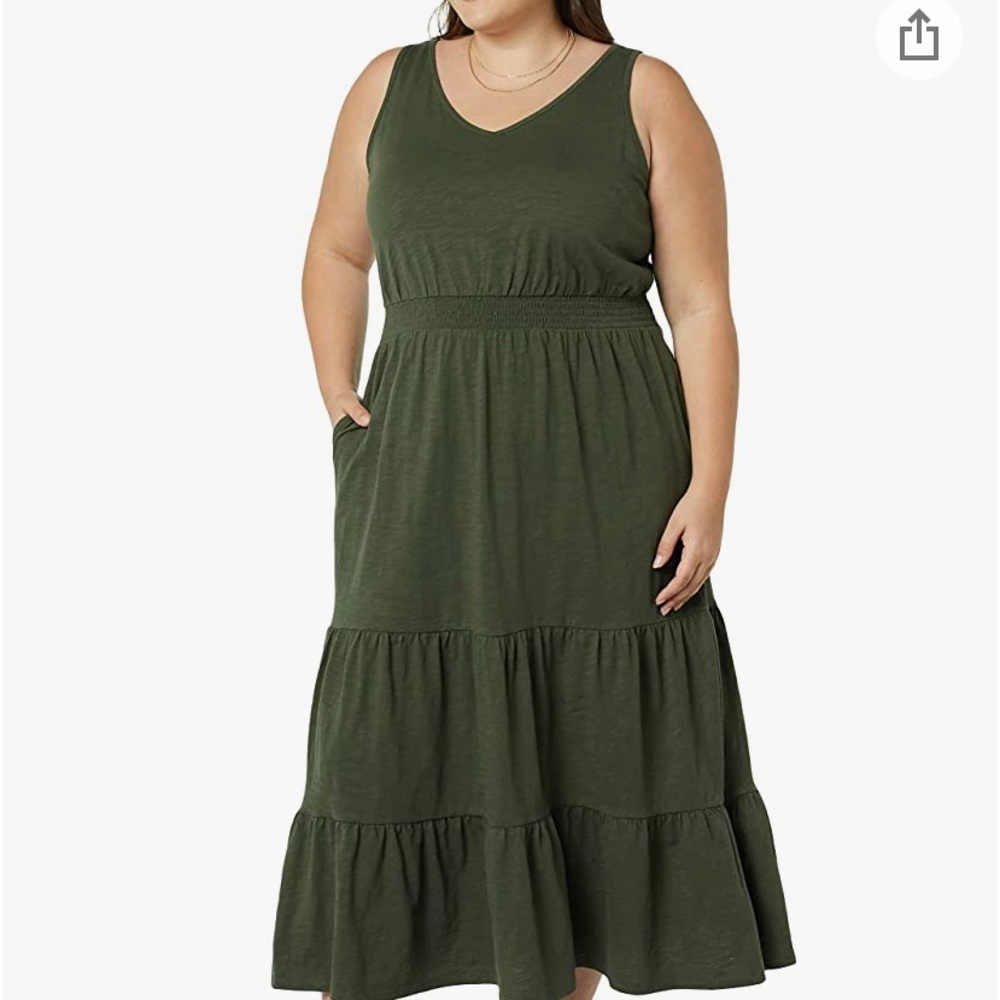 Amazon Essentials olive green maxi dress size 1X